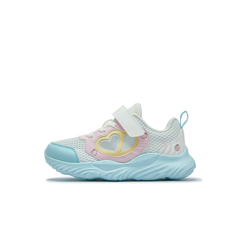 XTEP Synthetic Leather, Textile Kids' Running Shoes Sail White Ice Cream Powder Children Aged 3 7 Years Old
