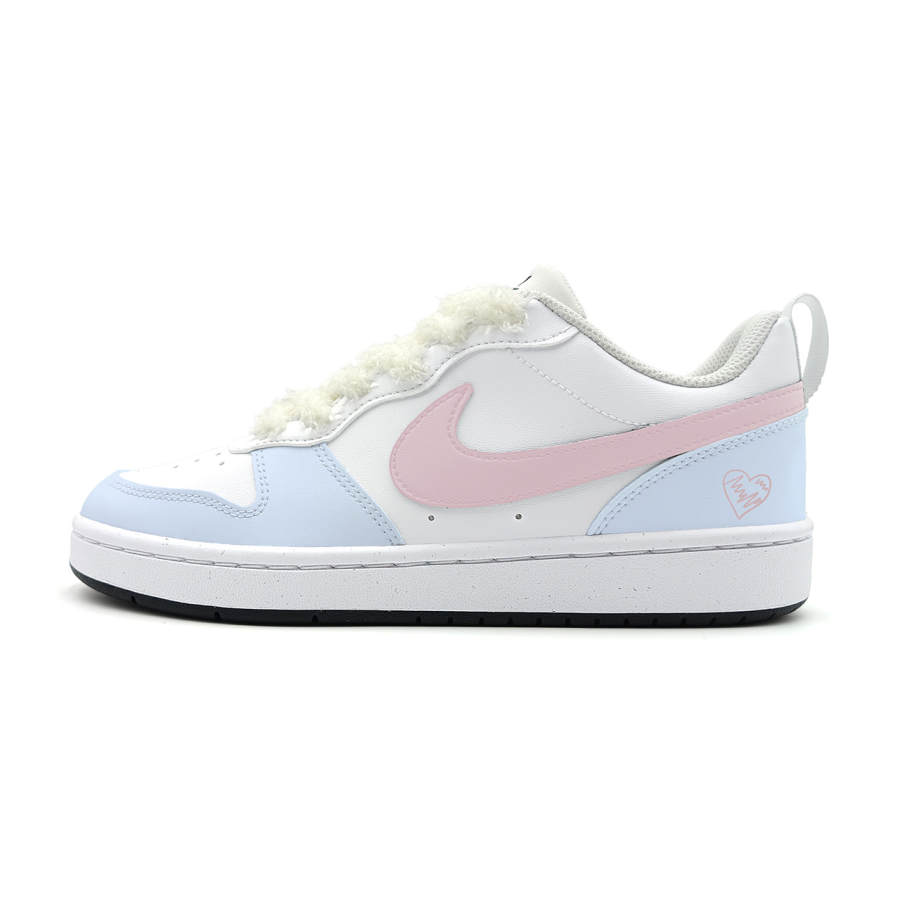 Nike Nike Court Borough Kids' Skateboarding Shoes White Blue Pink Teenagers