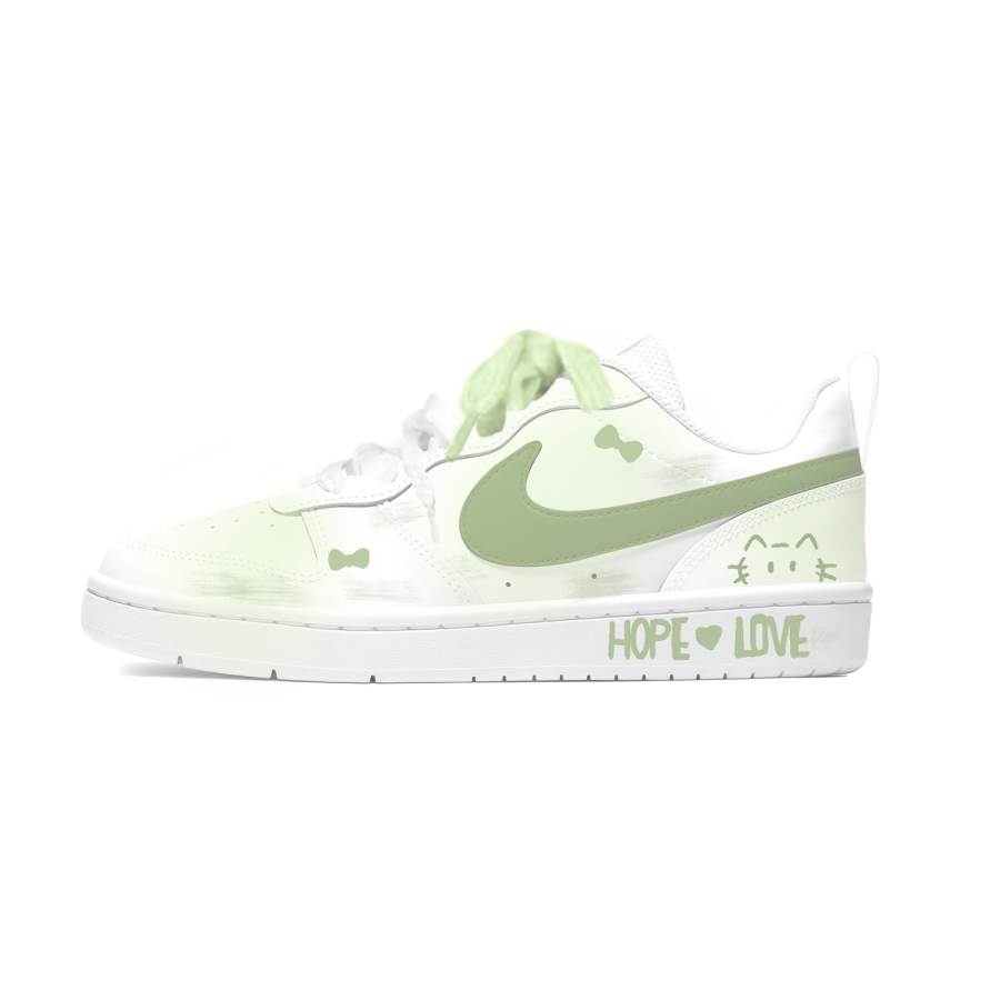 Nike Nike Court Borough KK Cat Green Fresh Slip Resistant Abrasion Resistant Low top Kids' Skateboarding Shoes Green Unisex