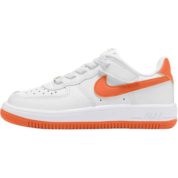 Nike Nike Air Force 1 Low top Kids' Skateboarding Shoes White Orange Children Aged 3 7 Years Old