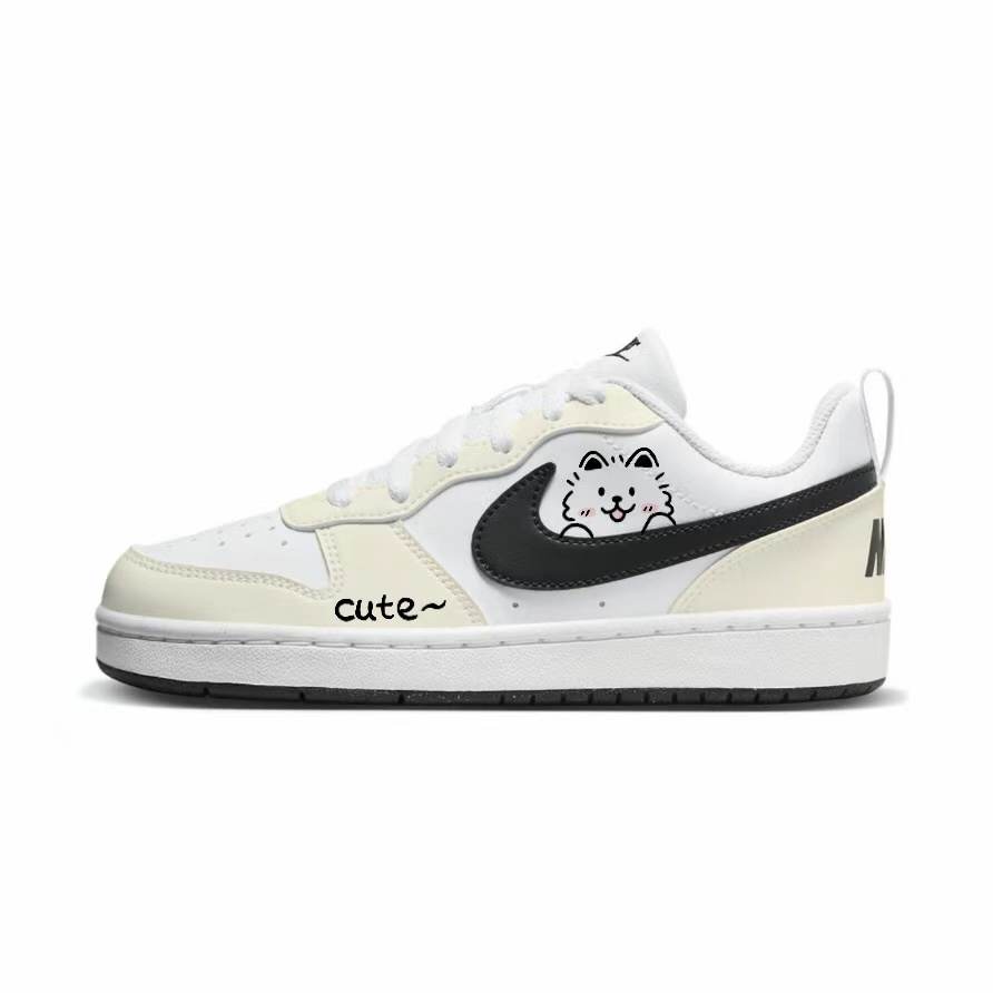 Nike Nike Court Borough Synthetic Leather Low top Skateboard Shoes Yellow Kids'