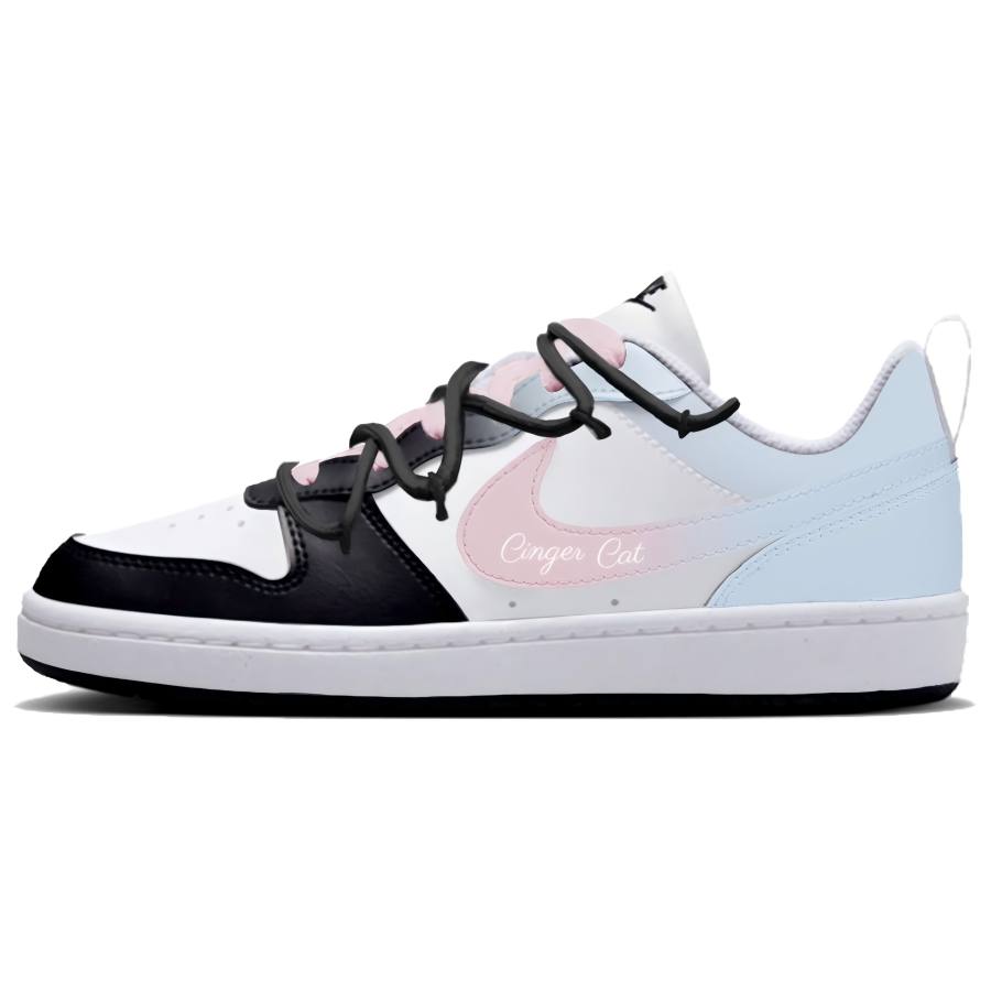 Nike Nike Court Borough Blue Rose Synthetic Leather Slip Resistant Abrasion Resistant Low top Kids' Skateboarding Shoes