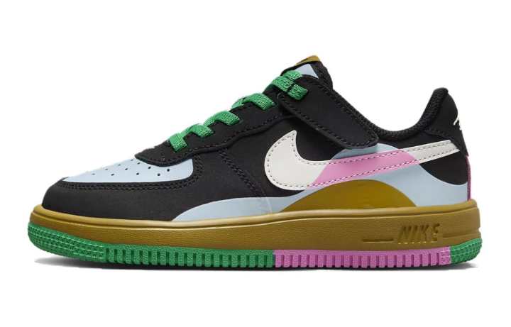 Nike Nike Air Force 1 LV8 2 EasyOn Abrasion Resistant Low top Skateboard Shoes Black Blue Kids'