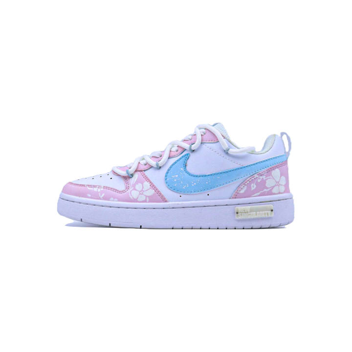 Nike Nike Court Borough 2 Low top Kids' Skateboarding Shoes White Blue Pink Unisex