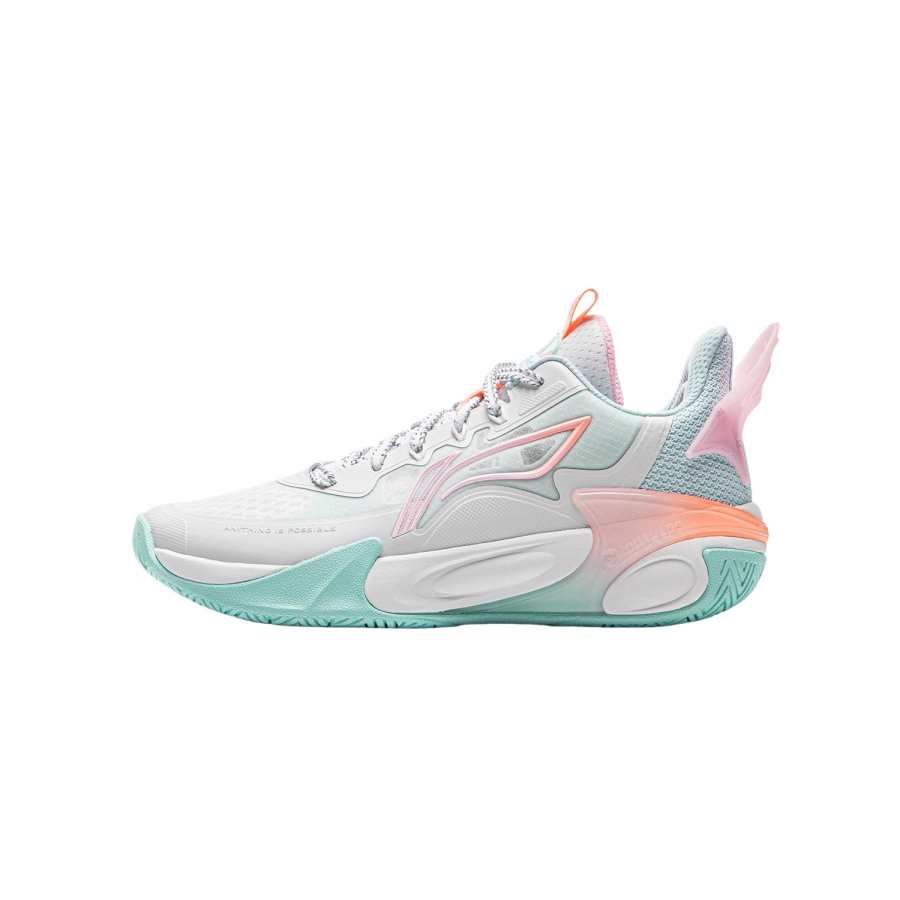 Li-Ning YOUNG Li Ning YOUNG Fengying 2.0 Fabric Low top Basketball Shoes White Blue Teenagers