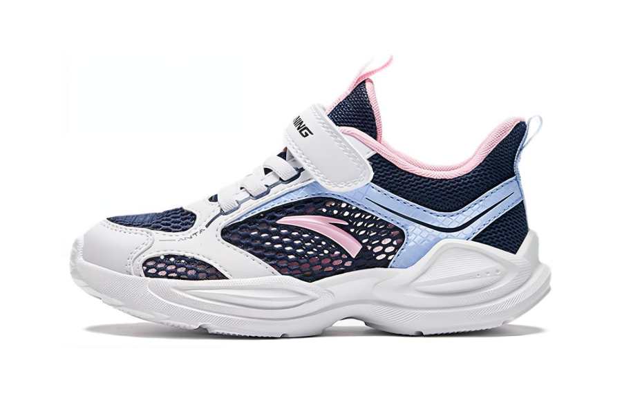 Antakids Fabric Cushioning Rebound Low top Kids' Running Shoes White Blue Pink Children Aged 3 7 Years Old