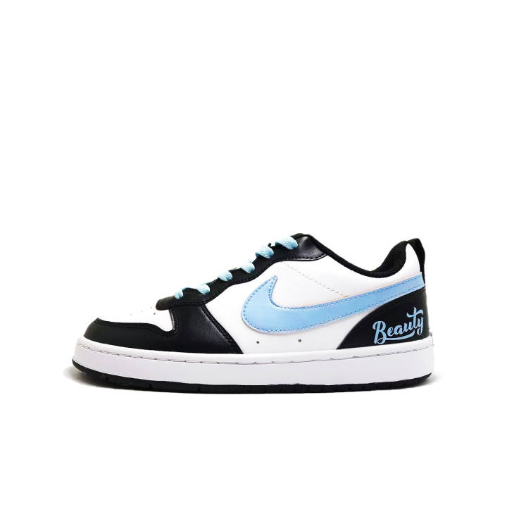 Nike Nike Court Borough Blue Tone Leather Abrasion Resistant, Waterproof, And Breathable, Lightweight Cushioning Low top
