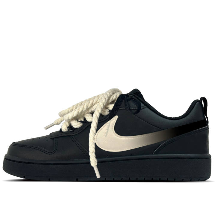 Nike Nike Court Borough Filled Sandwich Breads Leather Slip Resistant Abrasion Resistant Low top Kids' Skateboarding Shoes