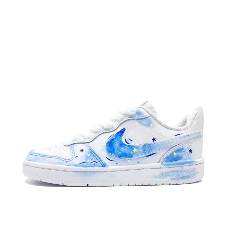 Nike Nike Court Borough Galaxy Whispers Slip Resistant Cushioning Abrasion Resistant Low top Skateboard Shoes Blue White