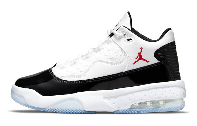 Jordan Jordan Max Aura 2 Synthetic Leather Abrasion Resistant Mid top Basketball Shoes White Black Blue Unisex