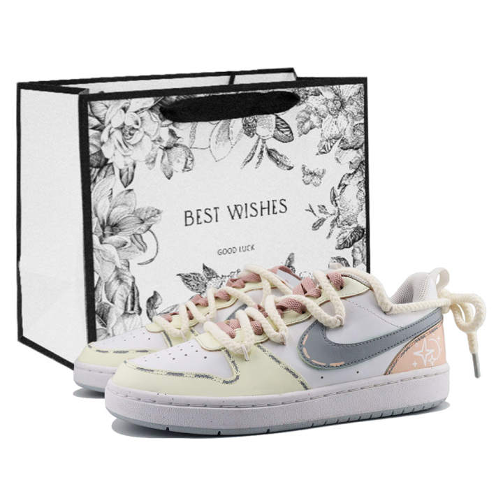 Nike Nike Court Borough Seven Point Adjustment, Shopping Bag, Warm Winter Star Candy Low top Kids' Skateboarding Shoes
