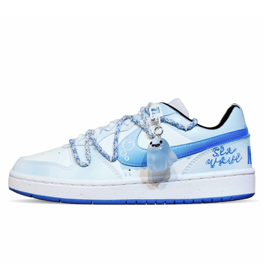 Nike Nike Court Borough Summer Of Waves Lightweight Cushioning Low top Kids' Skateboarding Shoes Light Blue Teenagers