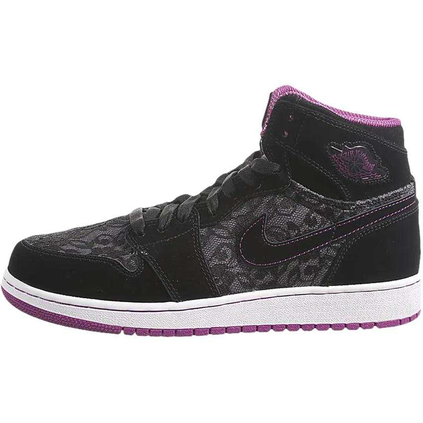 Jordan Jordan Air Jordan 1 High top Children's Basketball Shoes Black Gray Purple Teenagers
