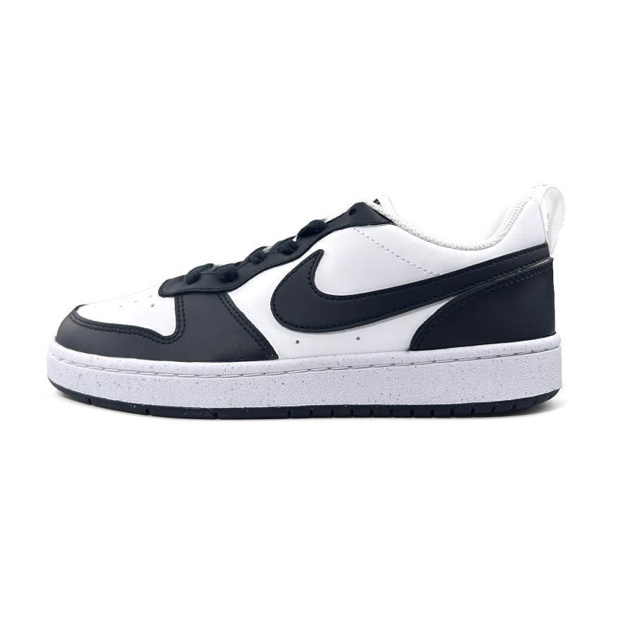 Nike Nike Court Borough Synthetic Leather Breathable Low top Kids' Skateboarding Shoes Black White Teenagers