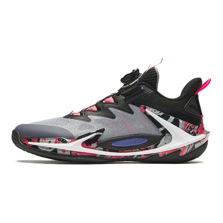 Antakids Blue Crazy Thorn Fabric Low top Basketball Shoes Gray Red Teenagers