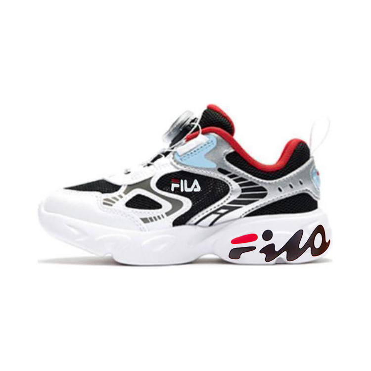 FILA KIDS Heritage FHT PALETTE Breathable Low top Kids Lifestyle Shoes Black White Children Aged 3 7 Years Old
