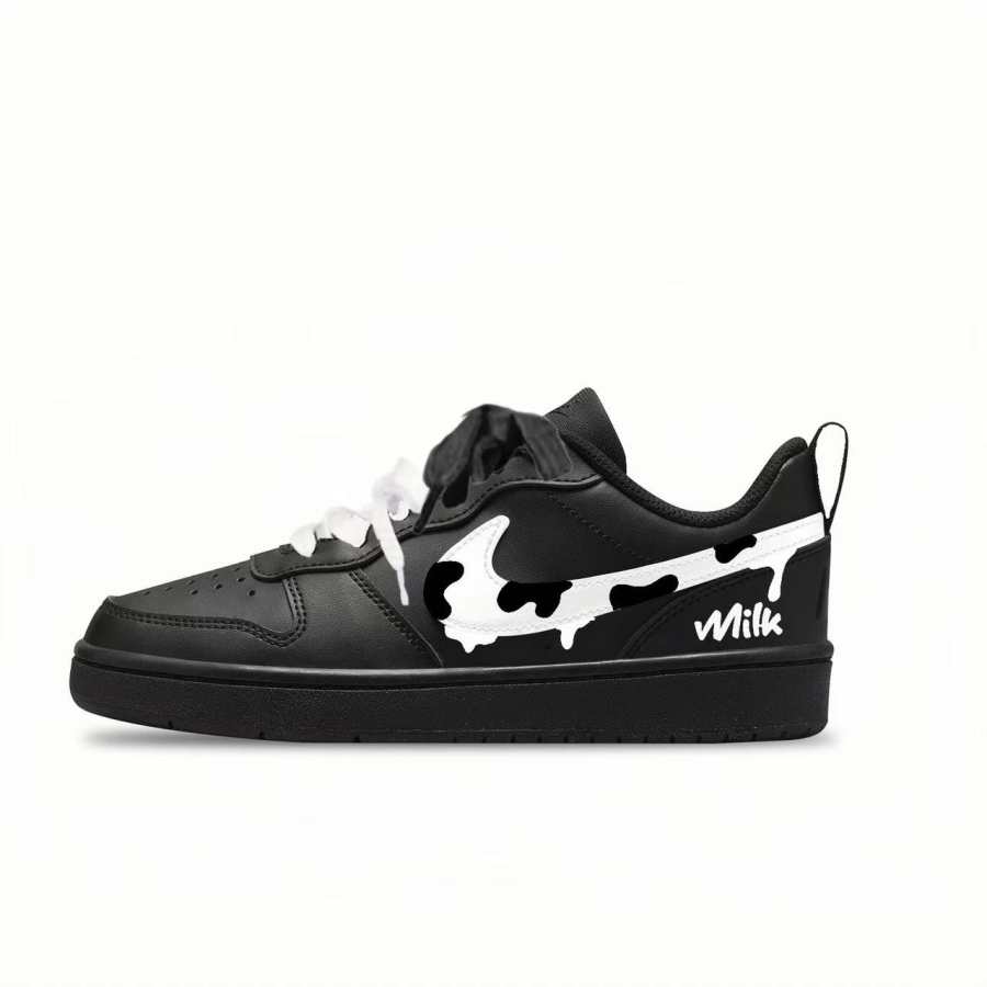 Nike Nike Court Borough Leather Slip Resistant Abrasion Resistant Low top Kids' Skateboarding Shoes Teenagers