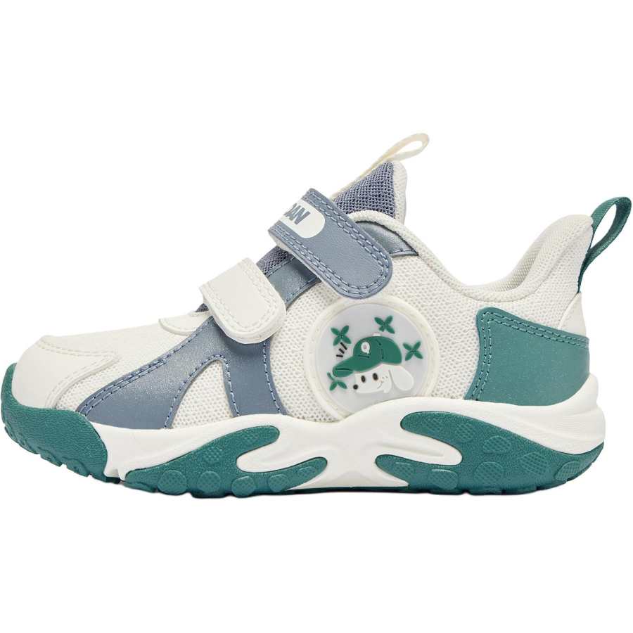 QIAODAN Slip Resistant Abrasion Resistant Slip Resistant Abrasion Resistant Low top Toddler Shoes White Gray Green