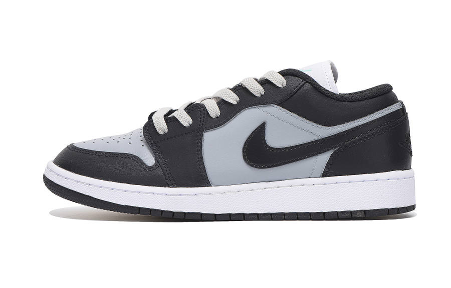 Jordan Jordan Air Jordan 1 Low Leather Cushioning, Wear Resistant Low top Children's Basketball Shoes Black Gray Teenagers