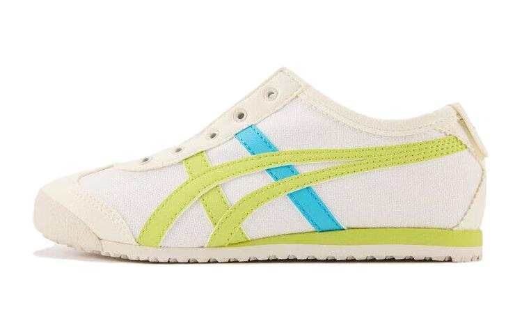 Onitsuka Tiger MEXICO 66 Synthetic Leather, Textile Abrasion Resistant Low top Kids Lifestyle Shoes Beige Green Kids'
