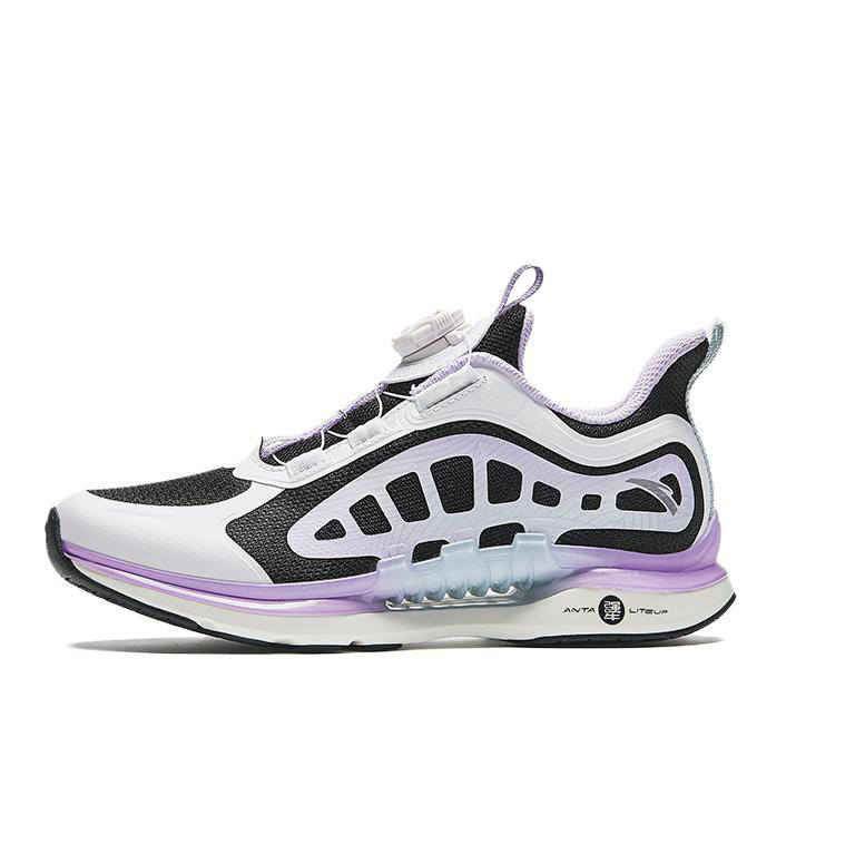 Antakids Chasing The Wind Sports Cushioning, Wear Resistant Low top Running Shoes Black White Purple Teenagers
