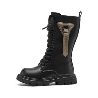 Mini Bala Knee High Kids' Combat Boots Black Children Aged 3 7 Years Old