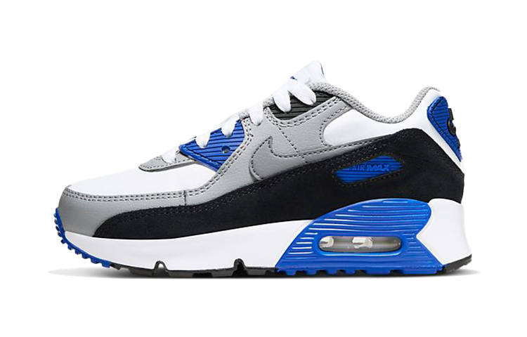 Nike Nike Air Max 90 Kids Lifestyle Shoes White Gray Blue Children Aged 3 7 Years Old