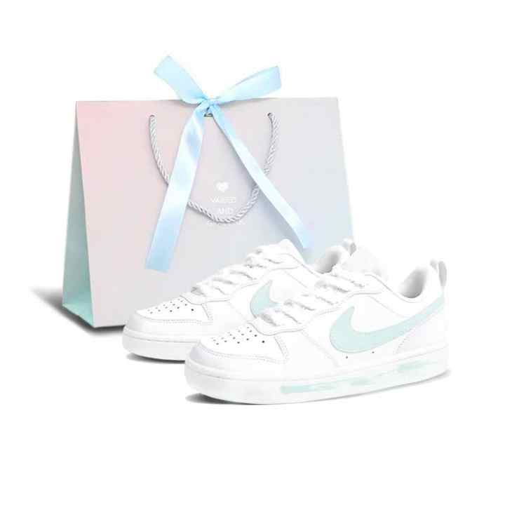 Nike Nike Court Borough Ice Emerald Leap Shadow Leather Slip Resistant Cushioning Abrasion Resistant Low top