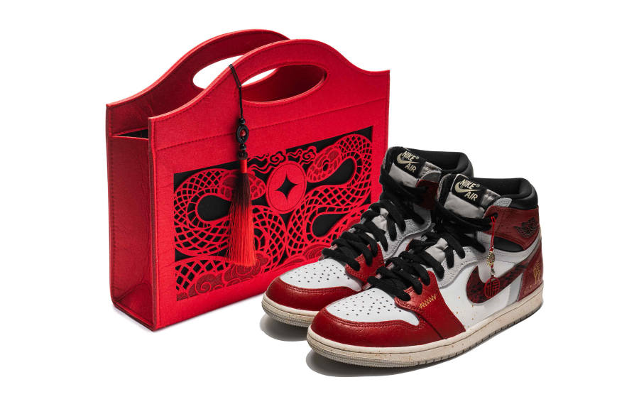 Jordan Jordan Air Jordan 1 OG High Leather High top Children's Basketball Shoes Red Teenagers