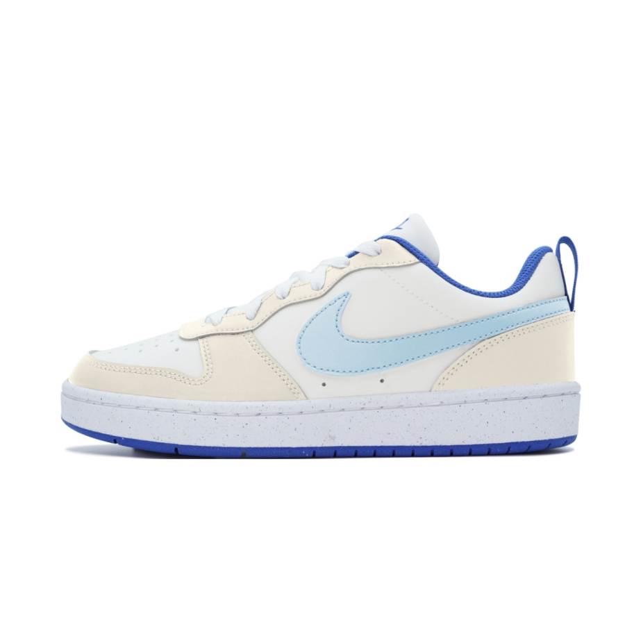 Nike Nike Court Borough Slip Resistant Abrasion Resistant Low top Kids' Skateboarding Shoes White Teenagers