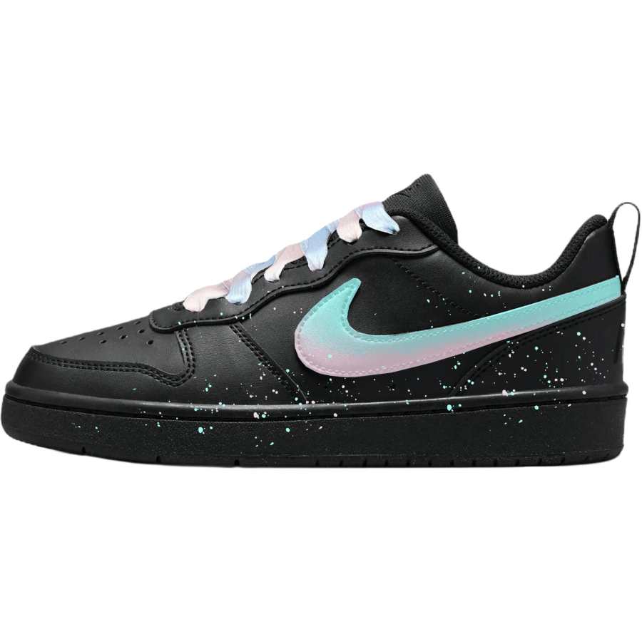 Nike Nike Court Borough Synthetic Leather Low top Kids' Skateboarding Shoes Black Blue Pink Teenagers