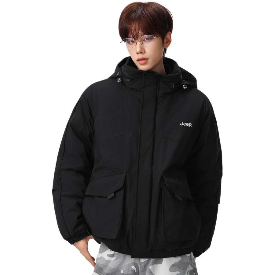 Jeep Jeep Puffer Jackets Unisex Hooded Thickened