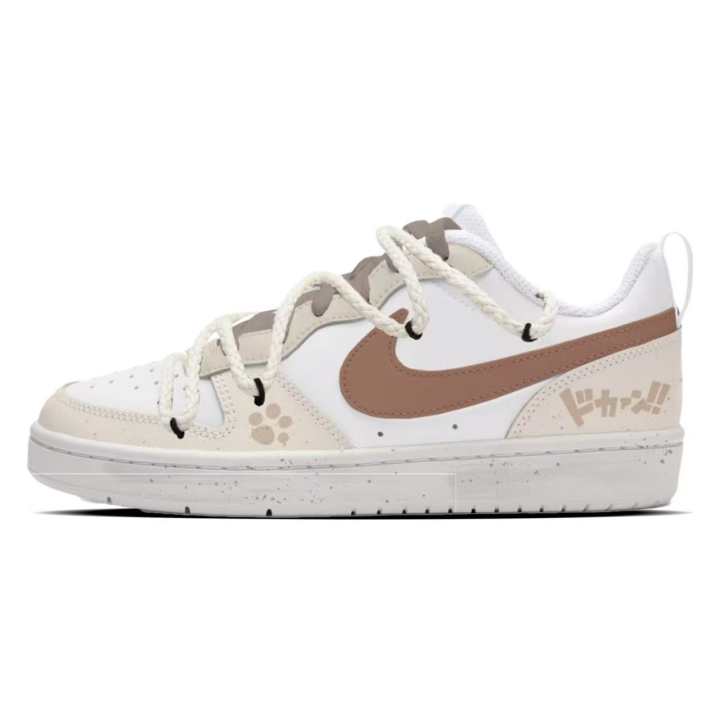 Nike Nike Court Borough Bear Synthetic Leather Low top Skateboard Shoes Khaki Kids'