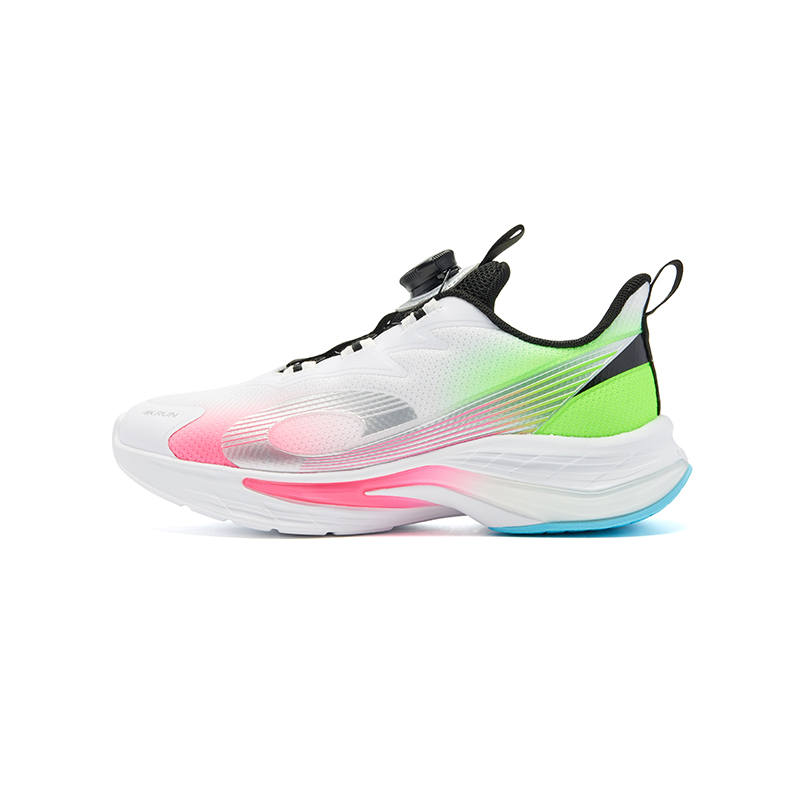QIAODAN Light Speed PRO Synthetic Leather, Textile Low top Running Shoes White Unisex