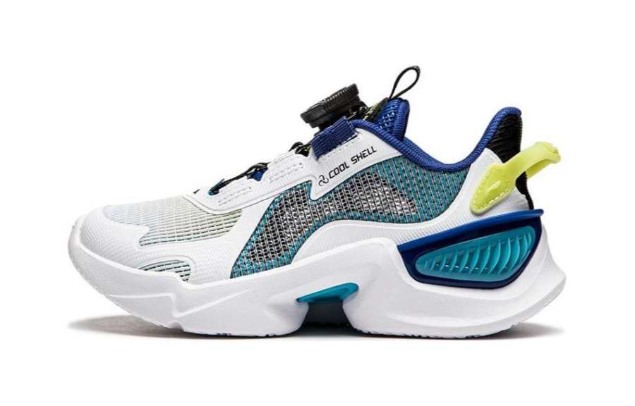 Li-Ning YOUNG Li Ning YOUNG Dragonfly Leap V2 Fabric Low top Running Shoes White Green Children Aged 3 7 Years Old