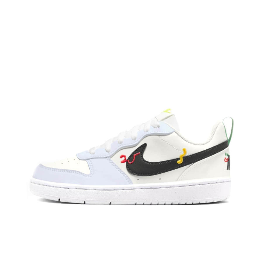 Nike Nike Court Borough Slip Resistant Abrasion Resistant Low top Kids' Skateboarding Shoes Blue White Teenagers