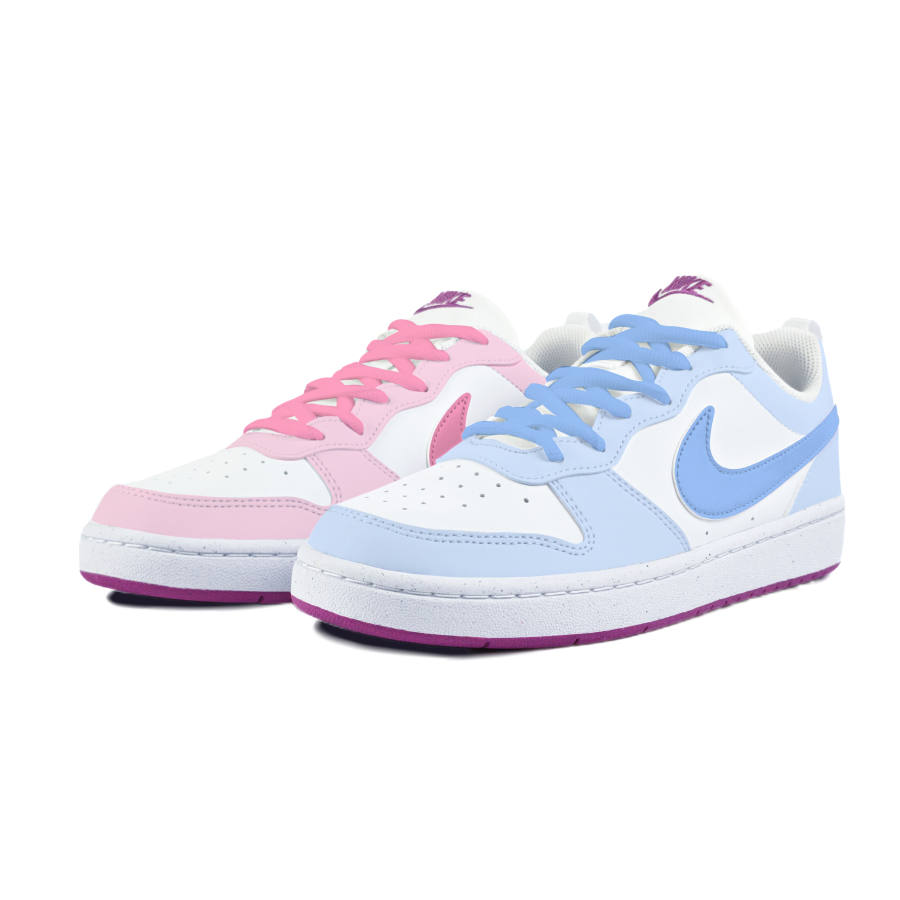 Nike Nike Court Borough Slip Resistant Abrasion Resistant Low top Kids' Skateboarding Shoes White Teenagers