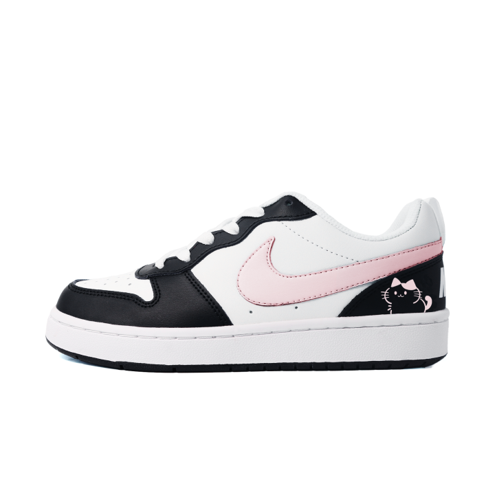 Nike Nike Court Borough Pink Heart Kitten Synthetic Leather Slip Resistant Abrasion Resistant