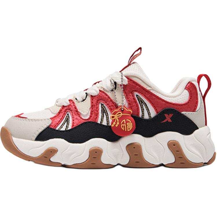 XTEP Slip Resistant Abrasion Resistant Low top Kids Lifestyle Shoes White Children Aged 3 7 Years Old