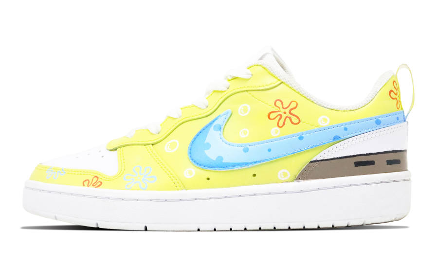 Nike Nike Court Borough Leather Slip Resistant Abrasion Resistant Low top Kids' Skateboarding Shoes Lemon Teenagers