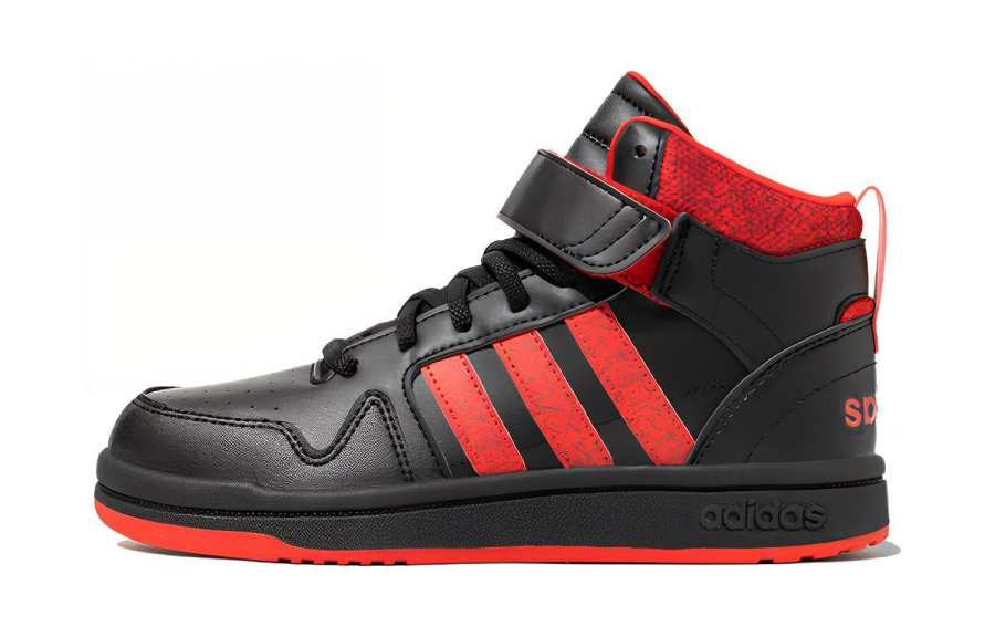 Adidas Neo Postmove Mid Abrasion Resistant Support Moisture Wicking Mid top Skateboard Shoes Black Red Kids'