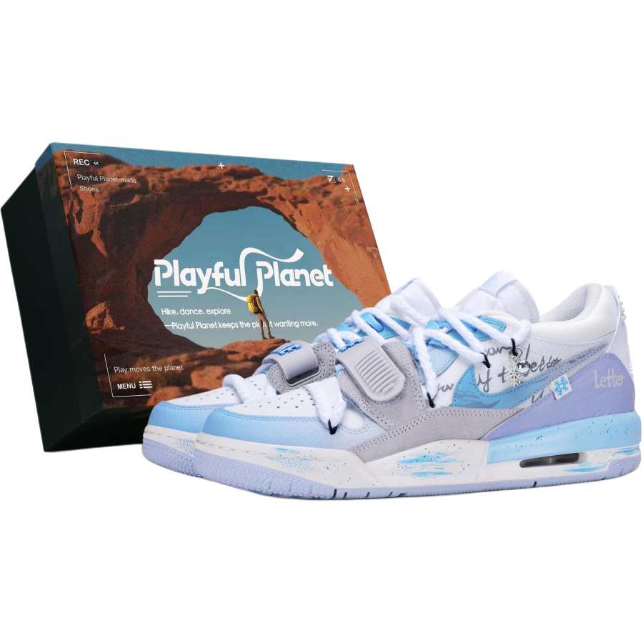 Jordan Jordan Legacy 312 Low top Children's Basketball Shoes Blue Gray Teenagers