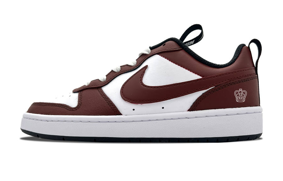 Nike Nike Court Borough Crown Synthetic Leather Abrasion Resistant Balance Low top Kids' Skateboarding Shoes Burgundy