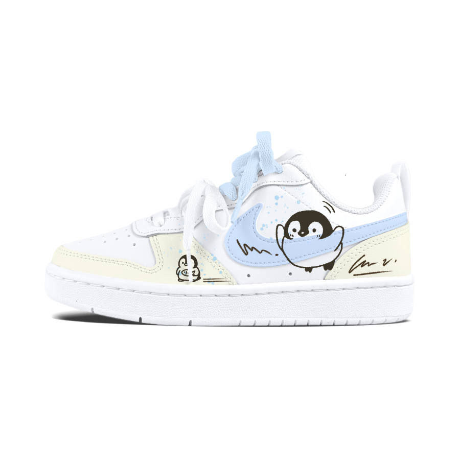 Nike Nike Court Borough Cute Penguin Cushioning Abrasion Resistant Slip Resistant Skateboard Shoes Teenagers