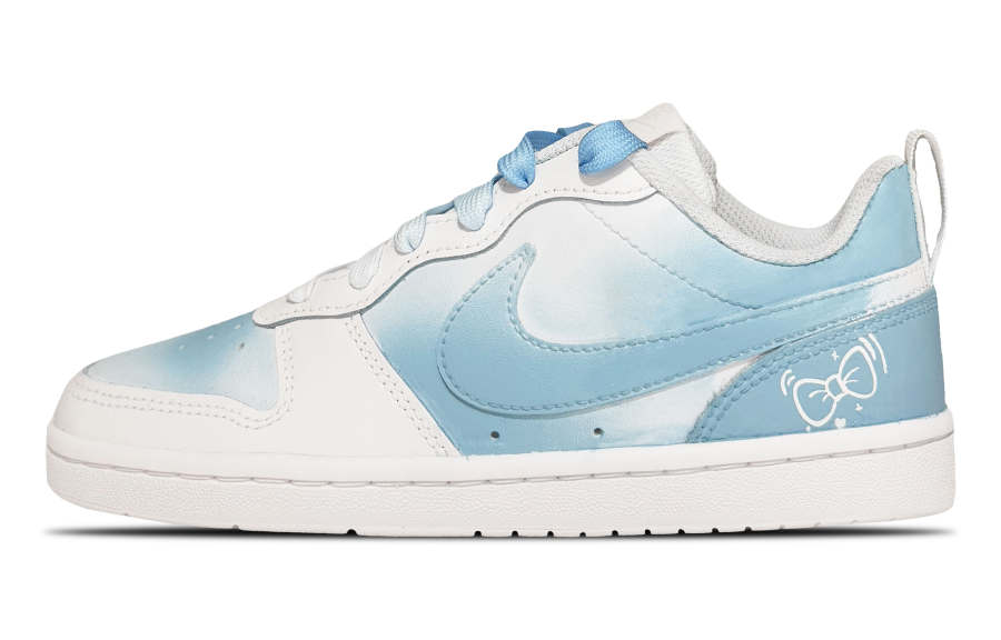 Nike Nike Court Borough Ice Blue Dreamy Leather Abrasion Resistant Low top Kids' Skateboarding Shoes Sky Blue