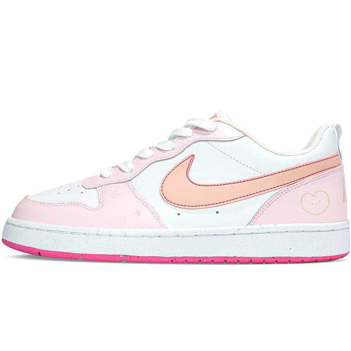 Nike Nike Court Borough Light Peach And White Slip Resistant Abrasion Resistant Slip Resistant Abrasion Resistant Low top