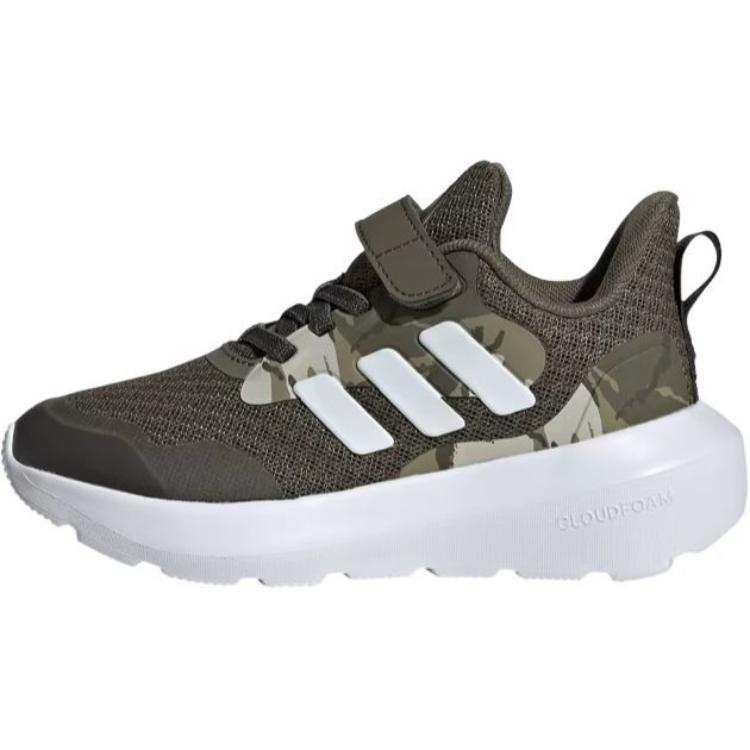 Adidas Adidas FORTARUN 3.0 Slip Resistant Anti Kick Abrasion Resistant Low top Kids' Running Shoes White Brown Kids'