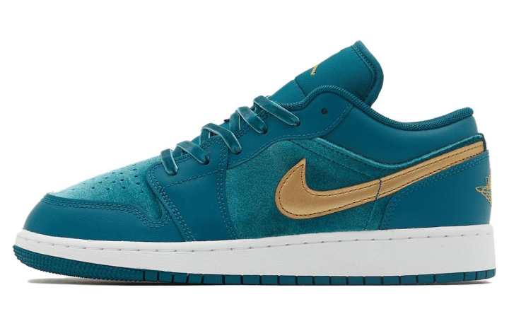 Jordan Jordan 1 Low SE Geode Teal Metallic Gold GS