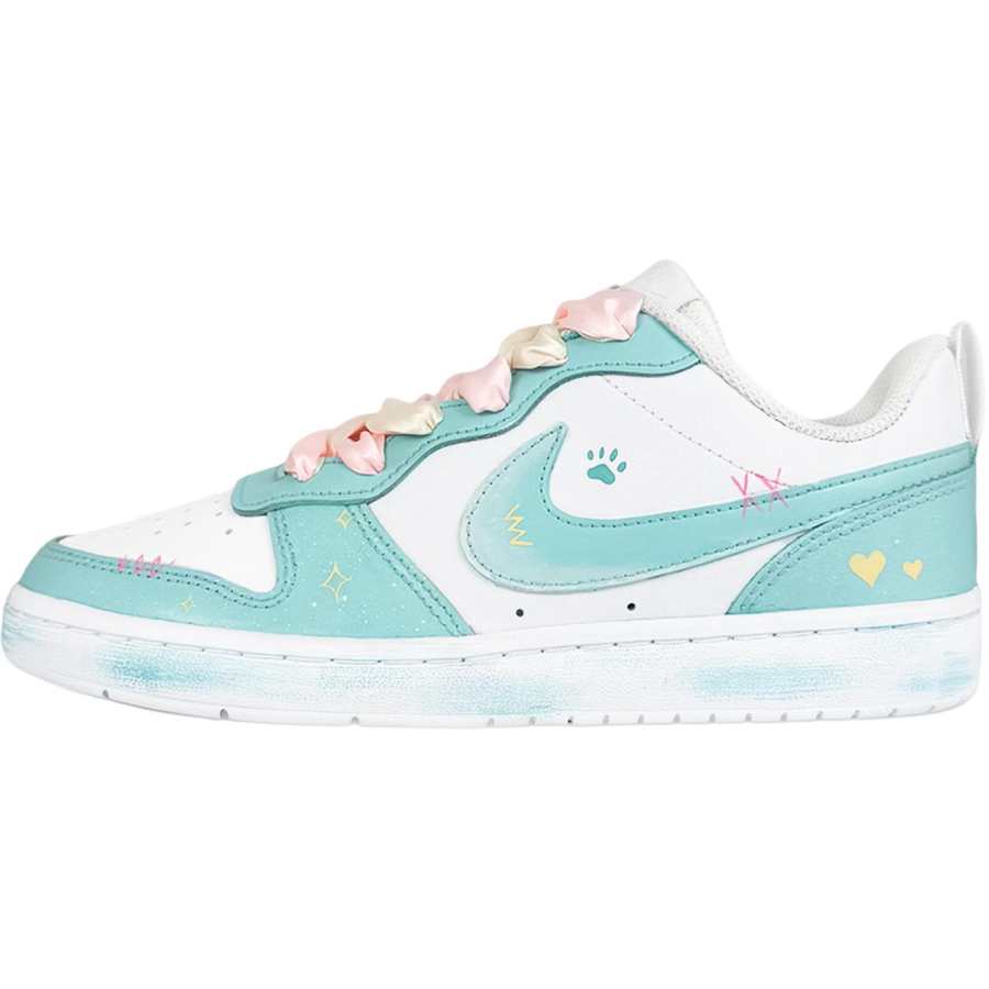 Nike Nike Court Borough Heartbeat Teal Leather Slip Resistant Abrasion Resistant Low top Kids' Skateboarding Shoes Green