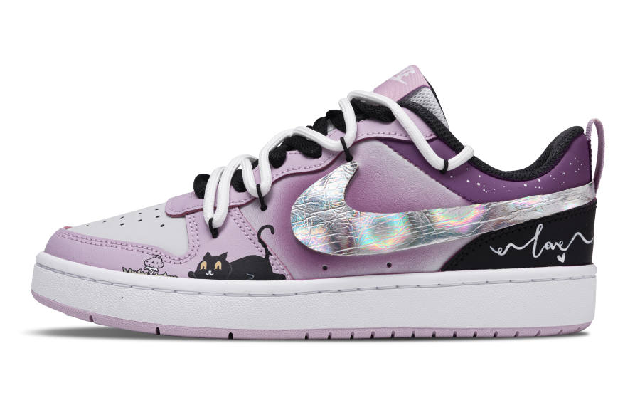 Nike Nike Court Borough Leather Low top Kids' Skateboarding Shoes Light Purple Teenagers